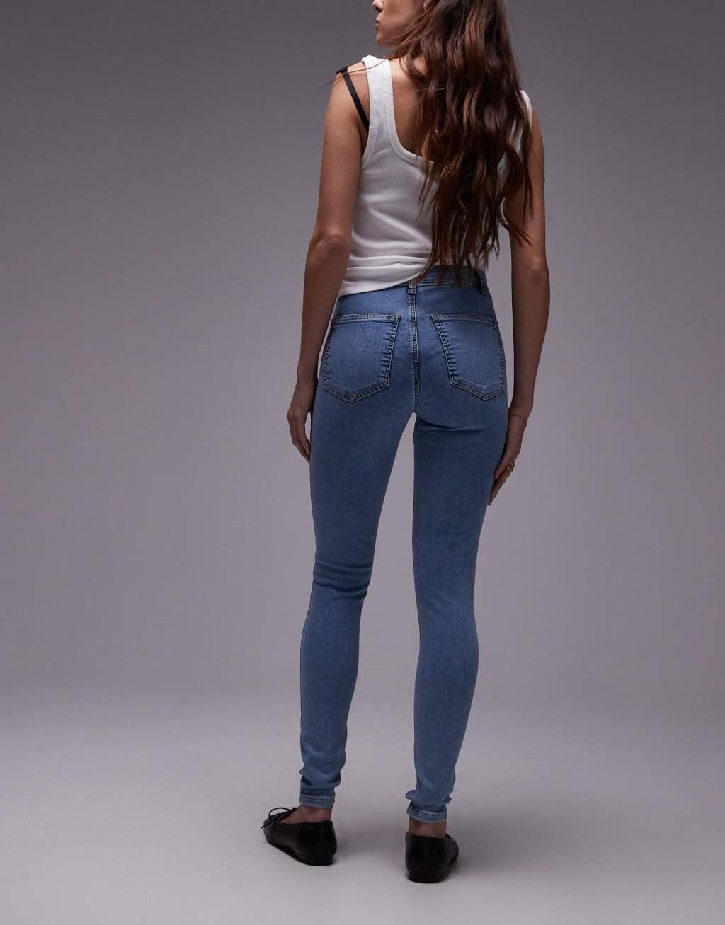 Topshop high rise Joni jeans in bleach Product Image