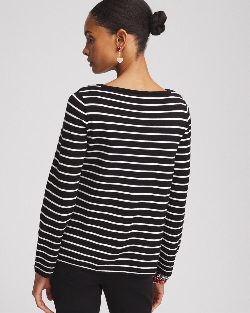 Valentine's Day Striped Pullover Sweater Product Image