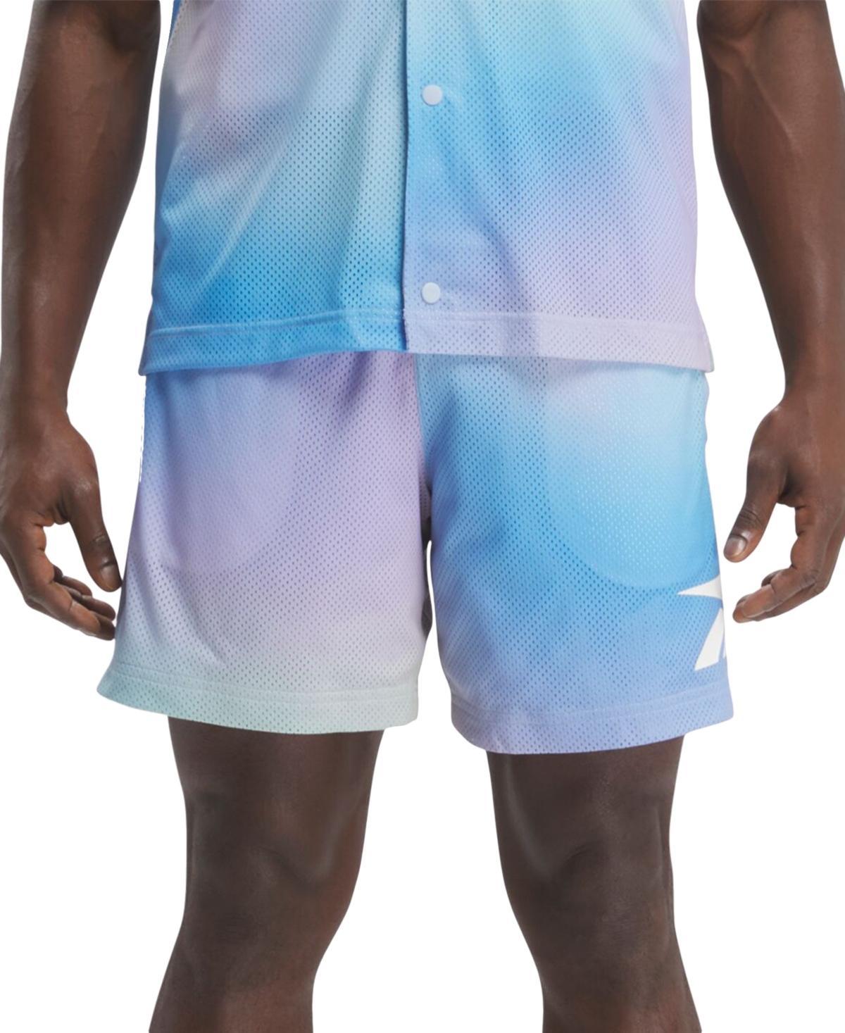 Reebok Mens Classics Dopamine Regular-Fit Ombre Printed Mesh Shorts Product Image