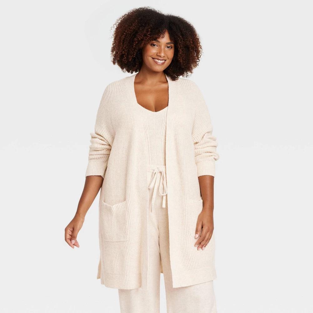 Womens Sweater Robe - Auden Oatmeal 1X/2X Product Image