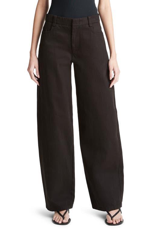 Womens Washed Twill Wide-Leg Pants Product Image