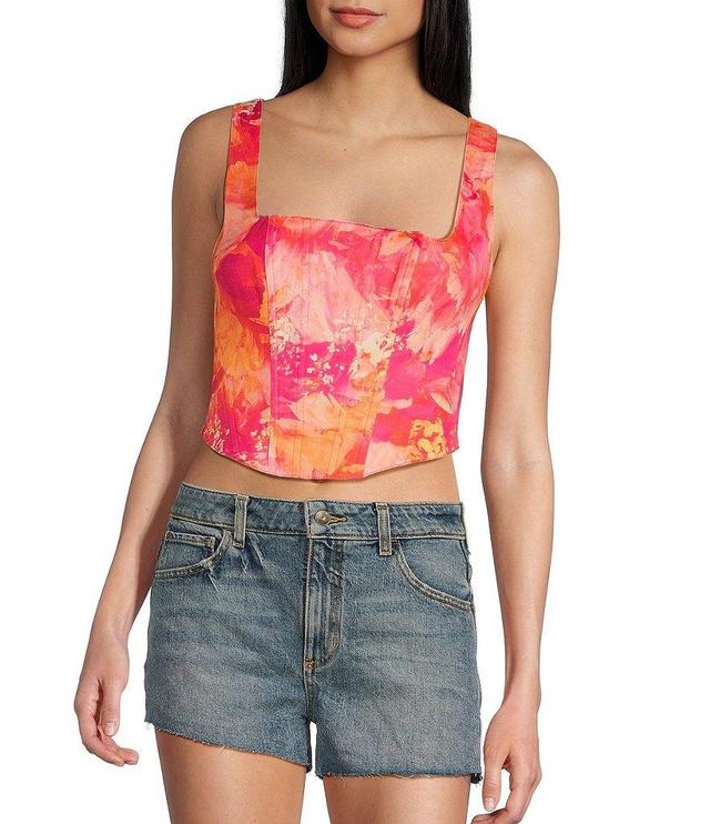 Guess Sia Satin Printed Corset Top Product Image