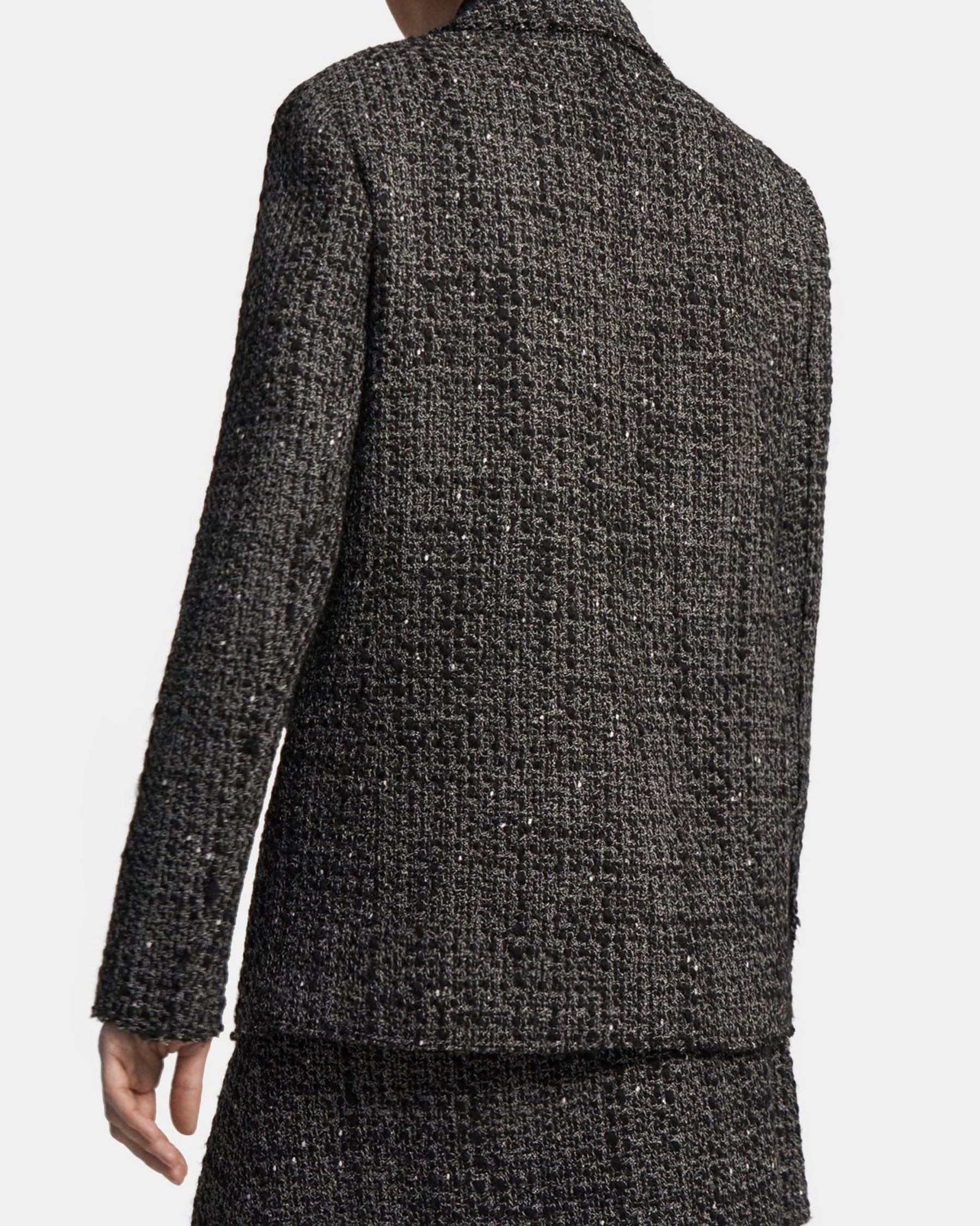 Double-Breasted Blazer in Wool-Blend Tweed Product Image