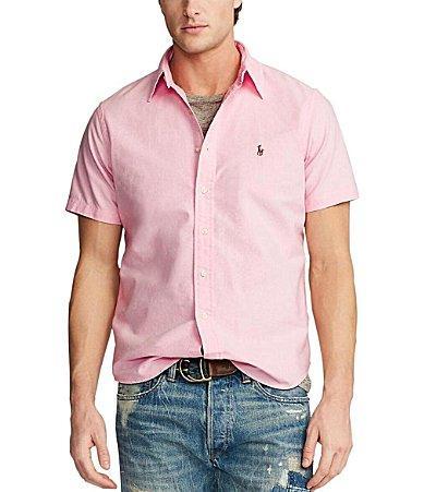 Polo Ralph Lauren Solid Oxford Short Sleeve Woven Shirt Product Image