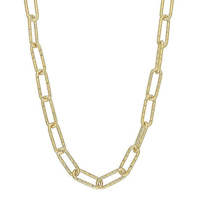 Stella Grace 18k Gold Over Silver 5 mm Fancy Paper Clip Link Chain Necklace, Womens Product Image