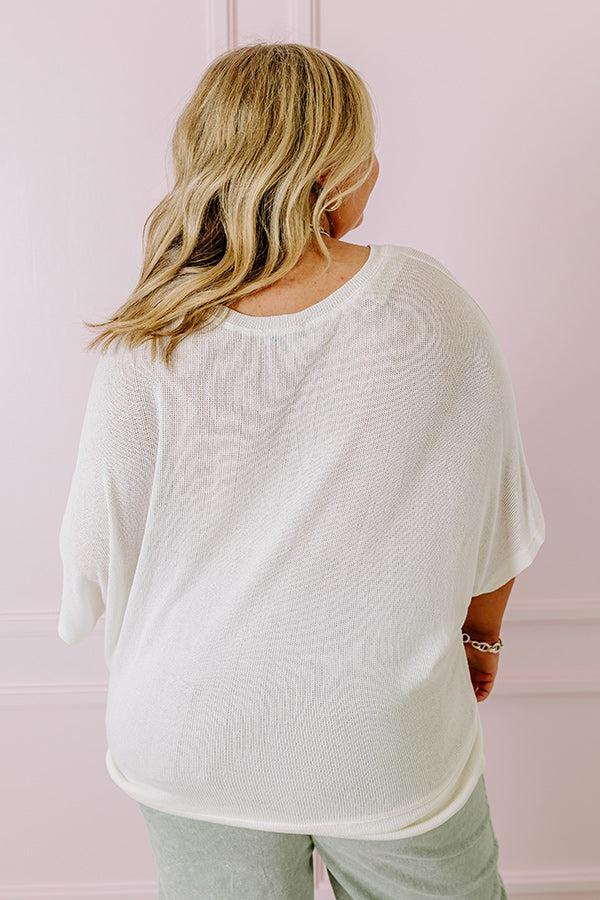 Sweet Daybreak Knit Shift Top In Ivory Curves Product Image