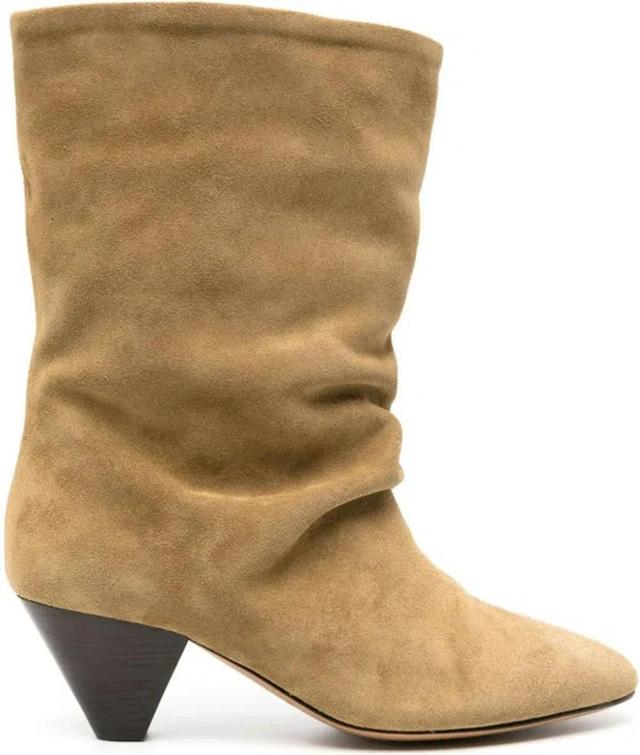 Reachi Suede Leather Boots In Grey Product Image