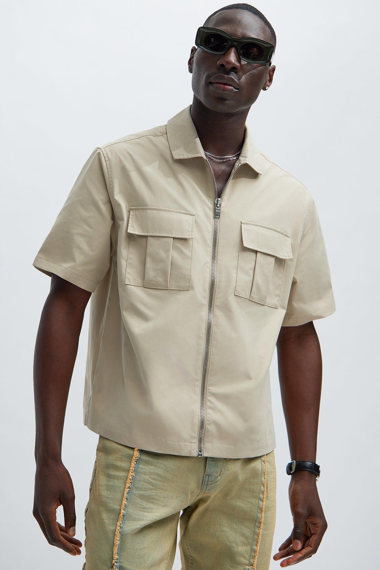 Fulton Zip Shirt - Taupe Product Image