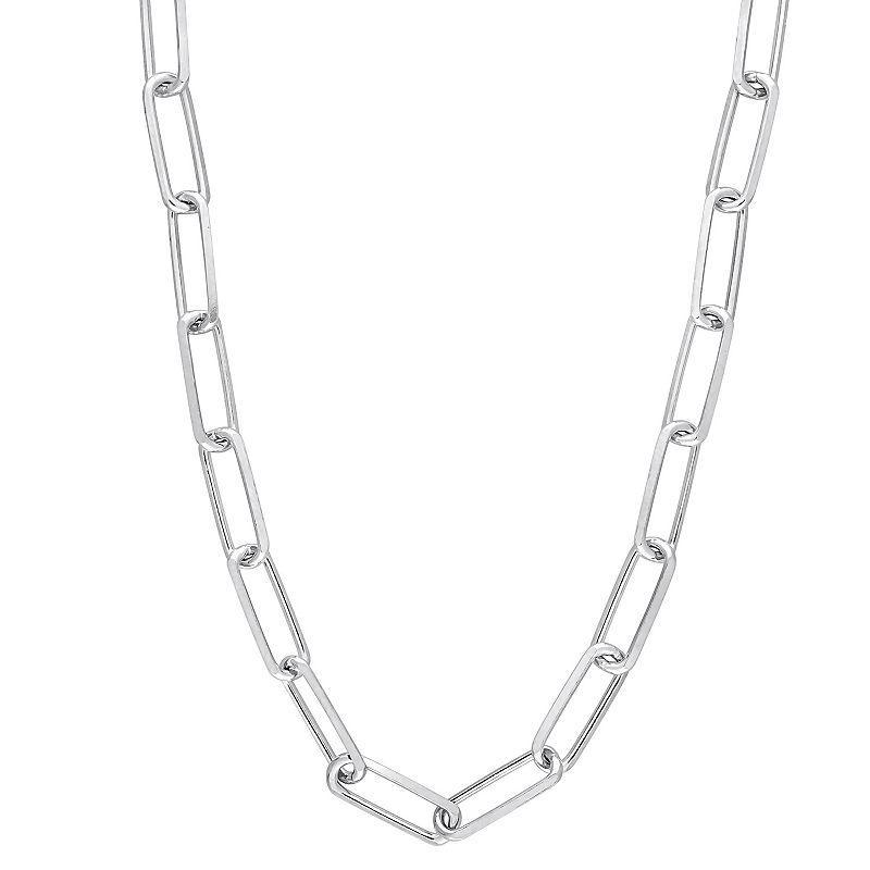 Stella Grace Sterling Silver 5 mm Paper Clip Link Chain Necklace, Womens Product Image