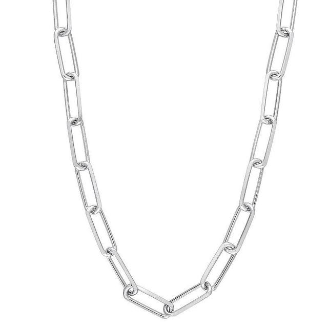 Stella Grace Sterling Silver 5 mm Paper Clip Link Chain Necklace, Womens Product Image