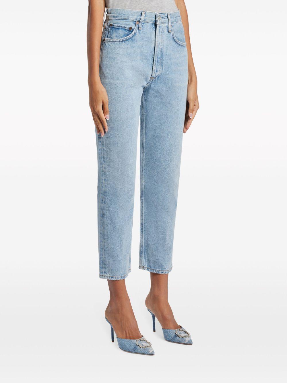 AGOLDE Riley Cropped Straight-leg Jeans In Blue Product Image