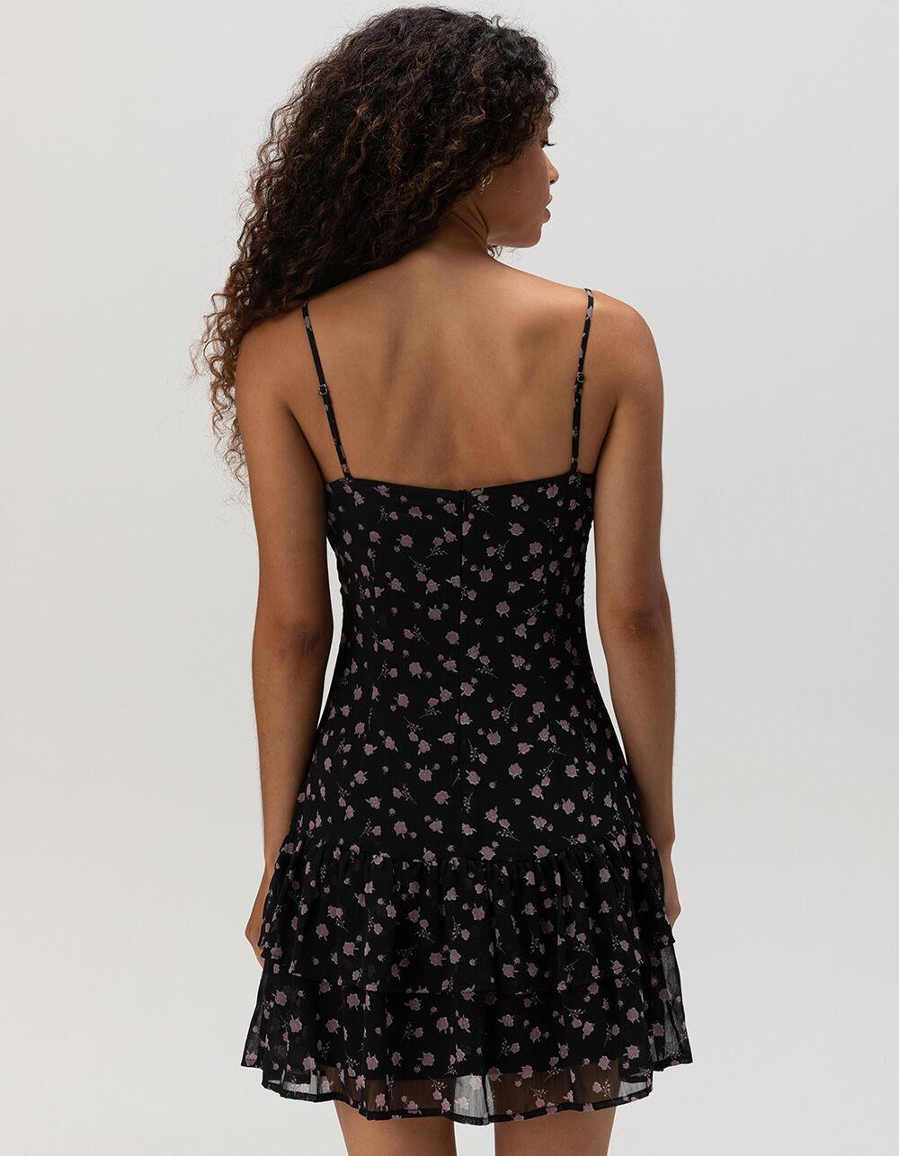 FULL TILT Womens Tier Ditsy Slip Dress Product Image