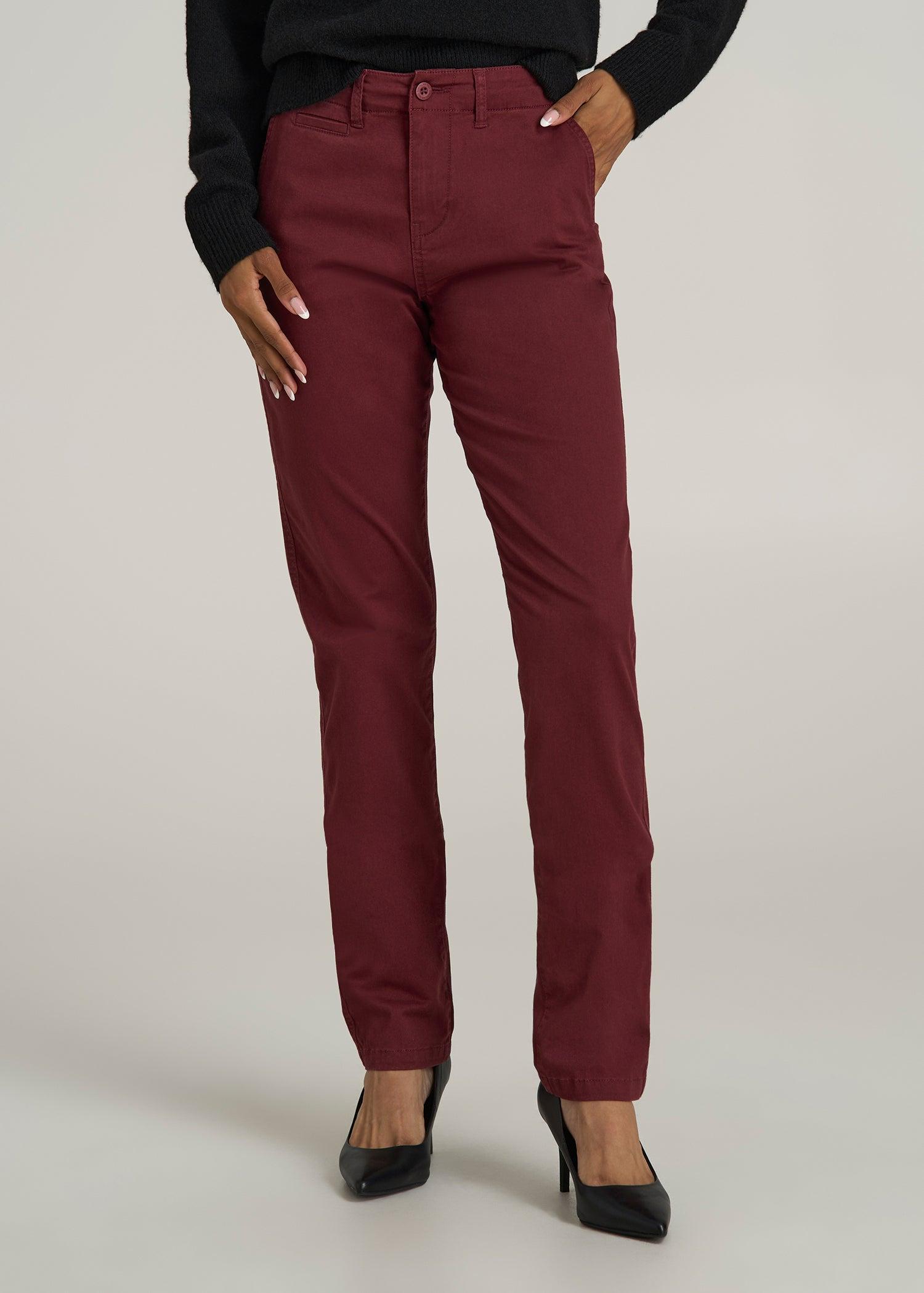 High Rise Tapered Chino Pants for Tall Women in Red Ochre Product Image