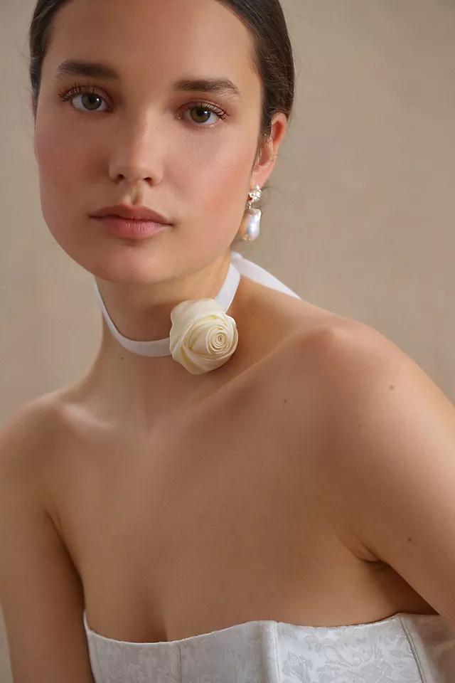 Lele Sadoughi Handmade Silk Rosette Ribbon Choker Necklace Product Image