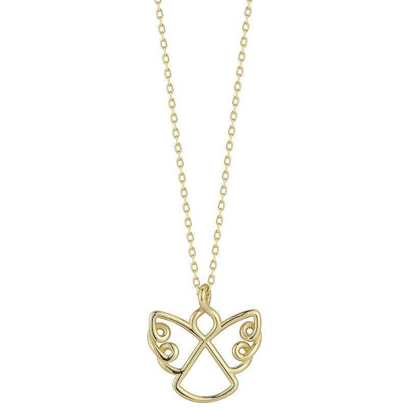 LUMINOR GOLD 14k Gold Open Angel Necklace, Womens Yellow Product Image