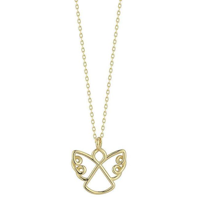 LUMINOR GOLD 14k Gold Open Angel Necklace, Womens Yellow Product Image