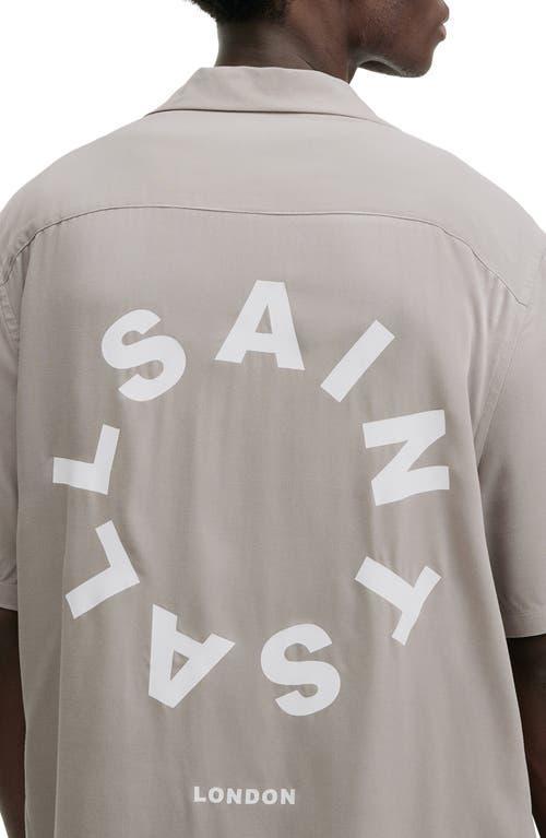 ALLSAINTS Tierra Logo Print Relaxed Fit Shirt In Radio Grey Product Image