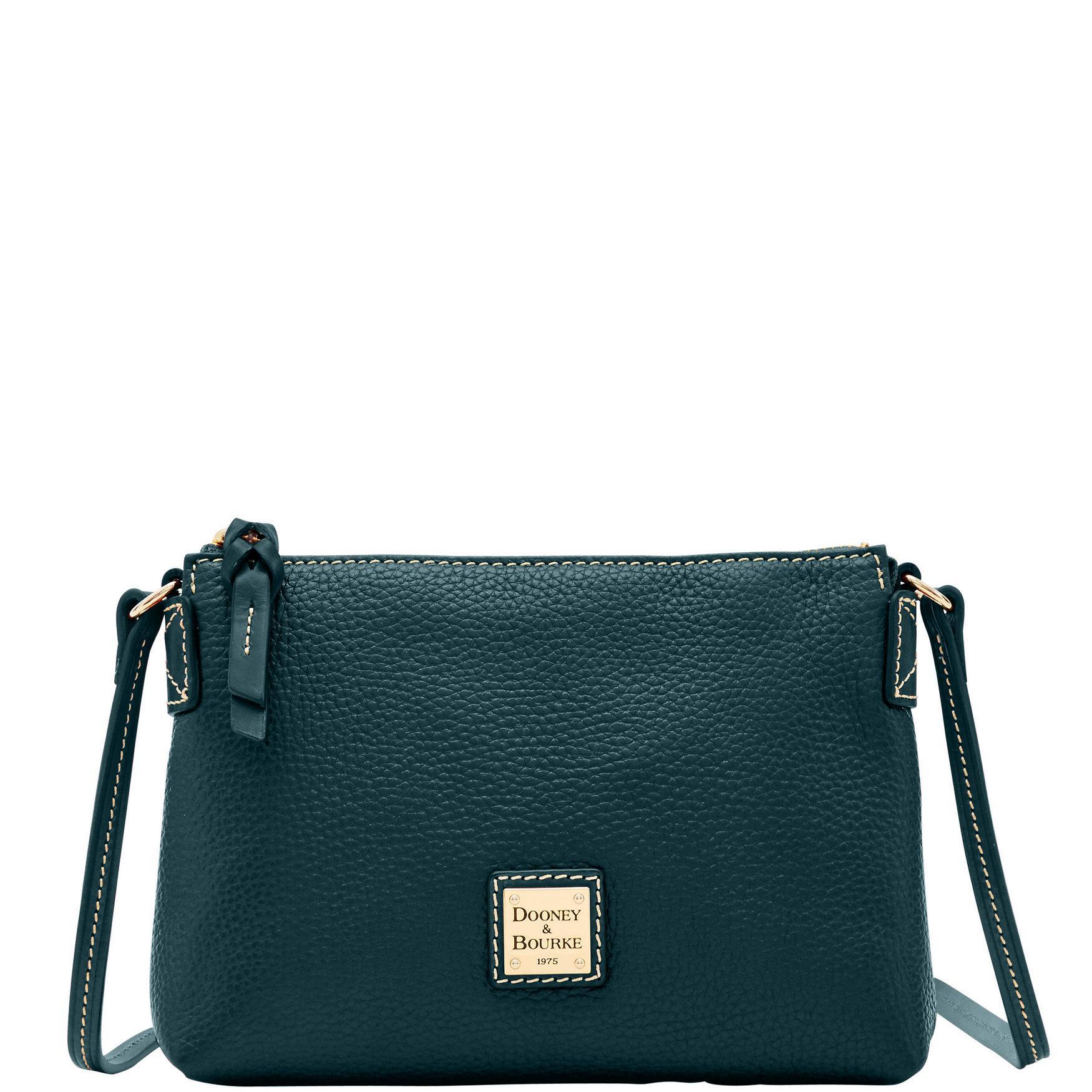 Dooney & Bourke Womens Pebble Grain Leather Crossbody Pouchette Bag in Black Product Image