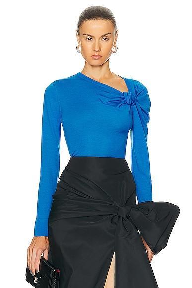 Alexander McQueen Asymmetric Knot Top in Blue Product Image