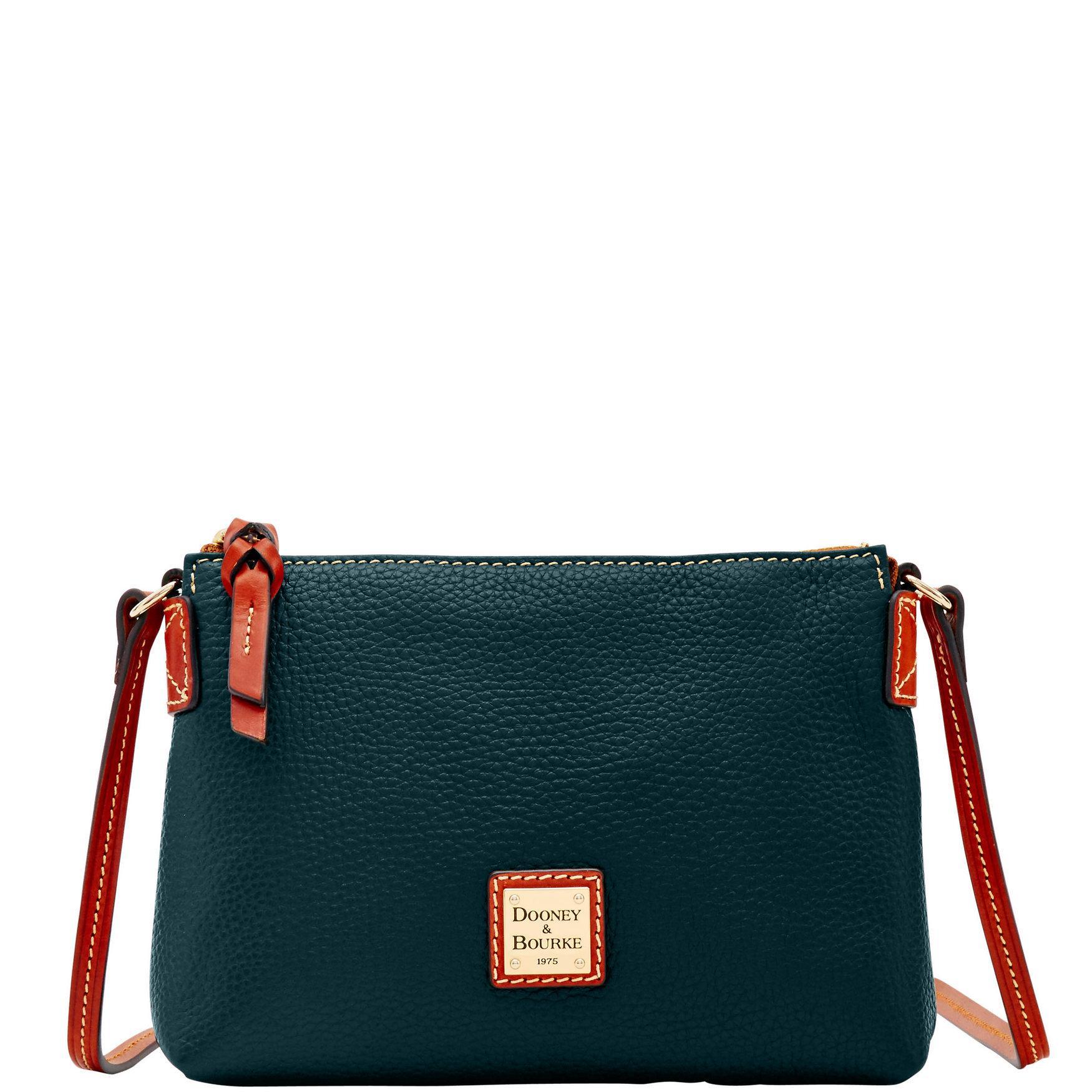 Dooney & Bourke Womens Pebble Grain Leather Crossbody Pouchette Bag in Red Product Image