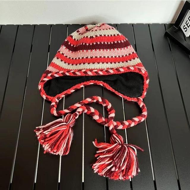 Striped Knit Trapper Hat Product Image