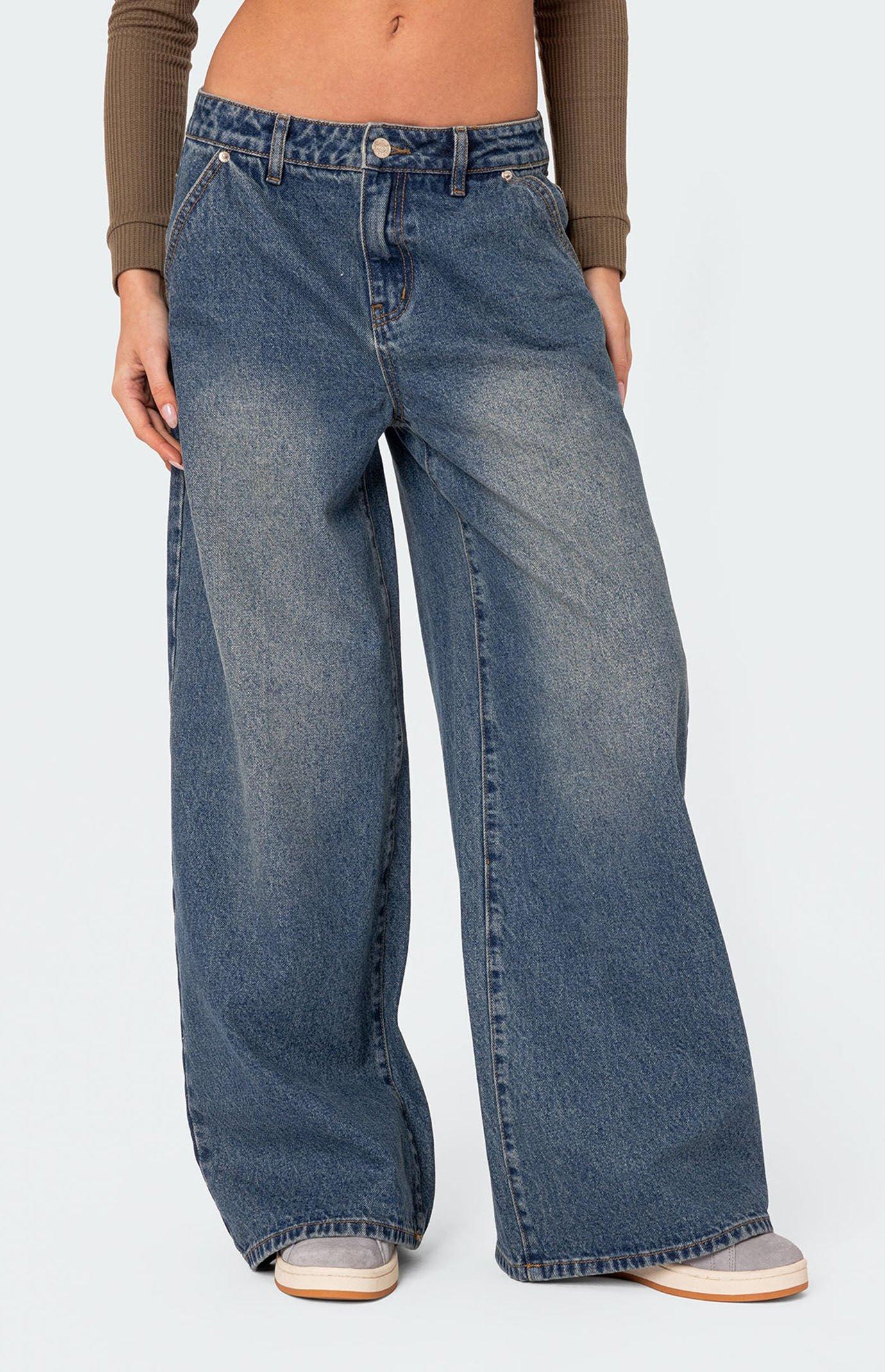 Edikted Women's Super Baggy Wide Leg Jeans Product Image