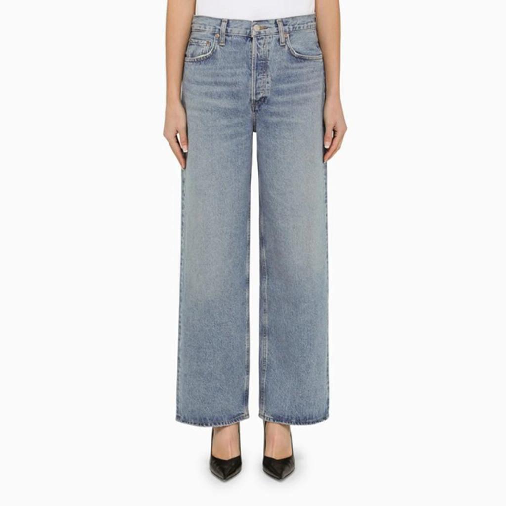 Light Blue Straight Boyfriend Jeans In Denim Product Image