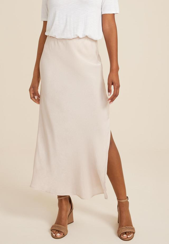 Satin High Rise Maxi Skirt Product Image