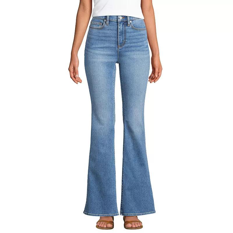 Lands End Womens Recover Denim High Rise Skinny Flare Jeans Product Image