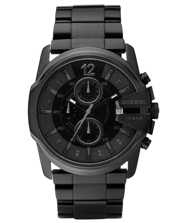 Diesel Mens Chronograph Black Ion Plated Stainless Steel Bracelet Watch 49x45mm DZ4180 Product Image