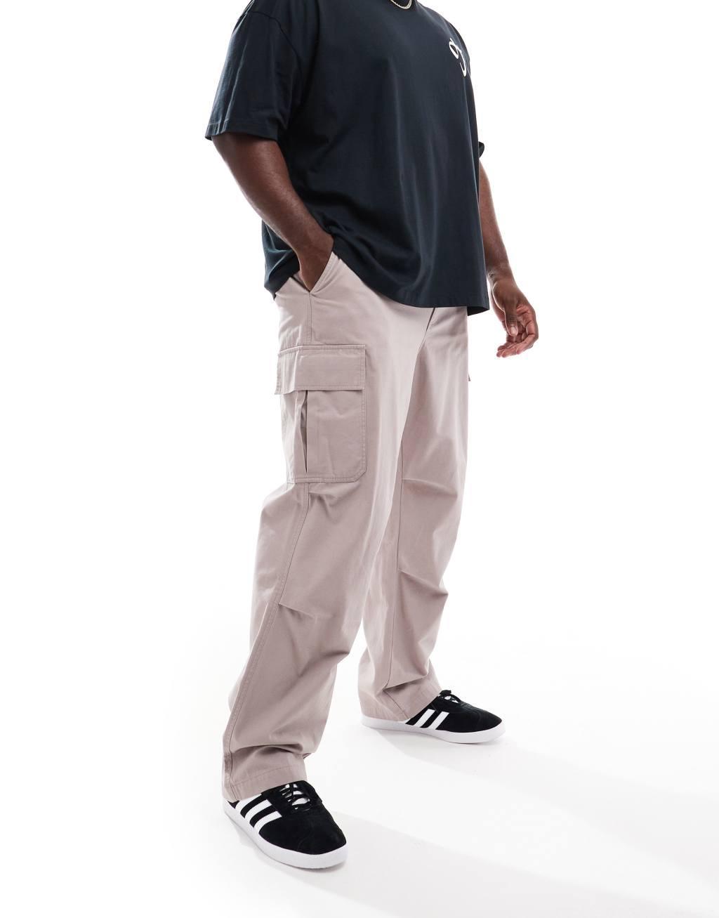 ASOS DESIGN baggy cargo pants in mauve Product Image