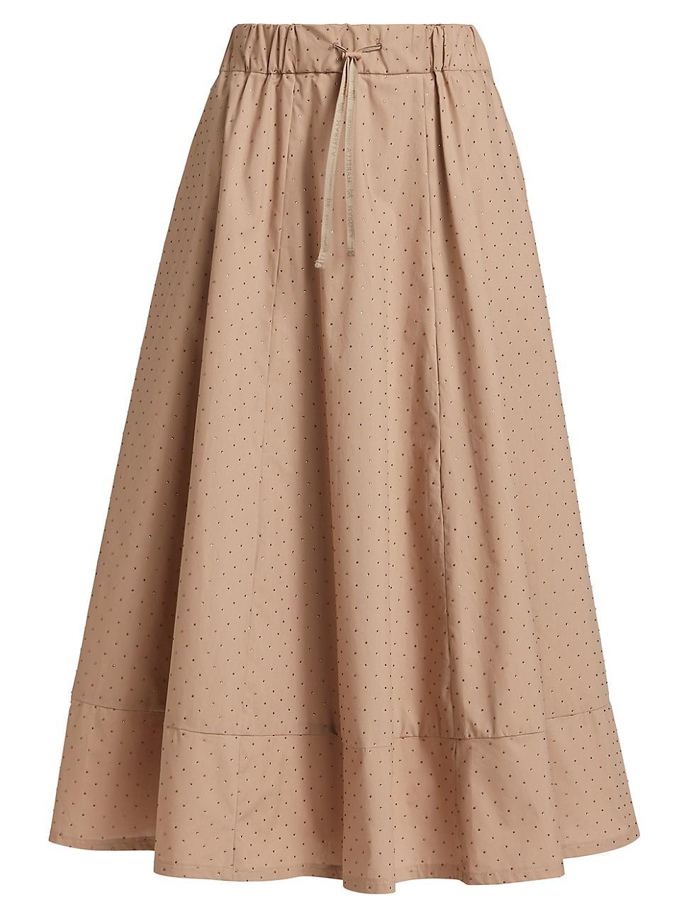 Womens Giralda Poplin Crystal Midi Skirt Product Image