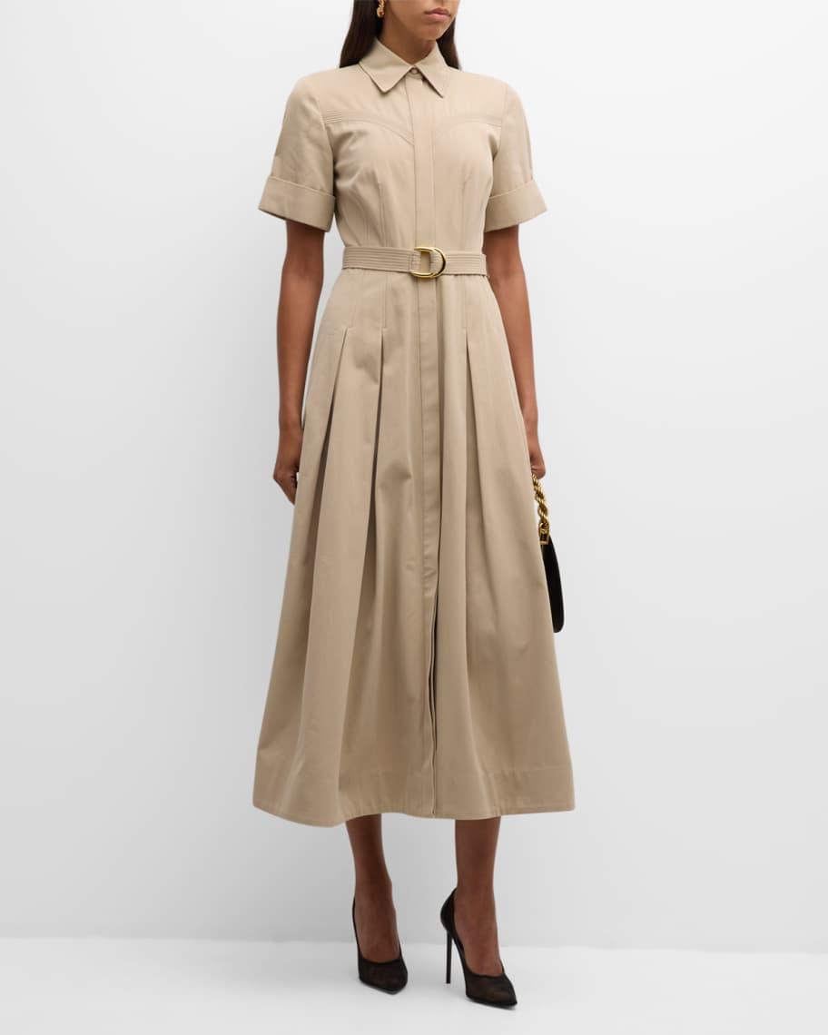 Leighton Belted Cotton Twill Maxi Shirtdress Product Image