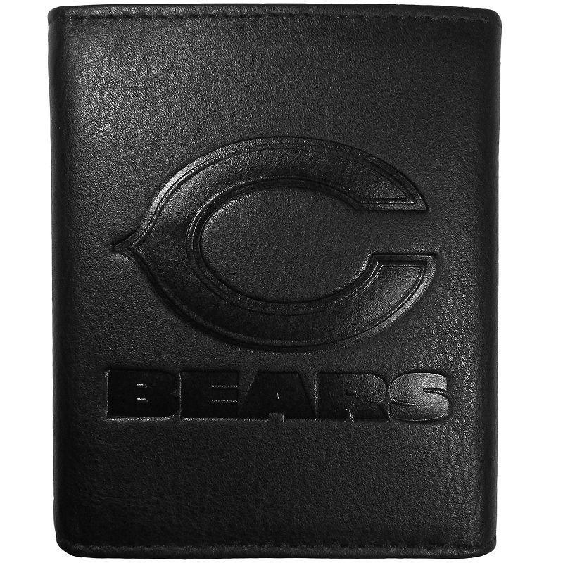 Mens Chicago Bears Embossed Leather Tri-Fold Wallet Product Image