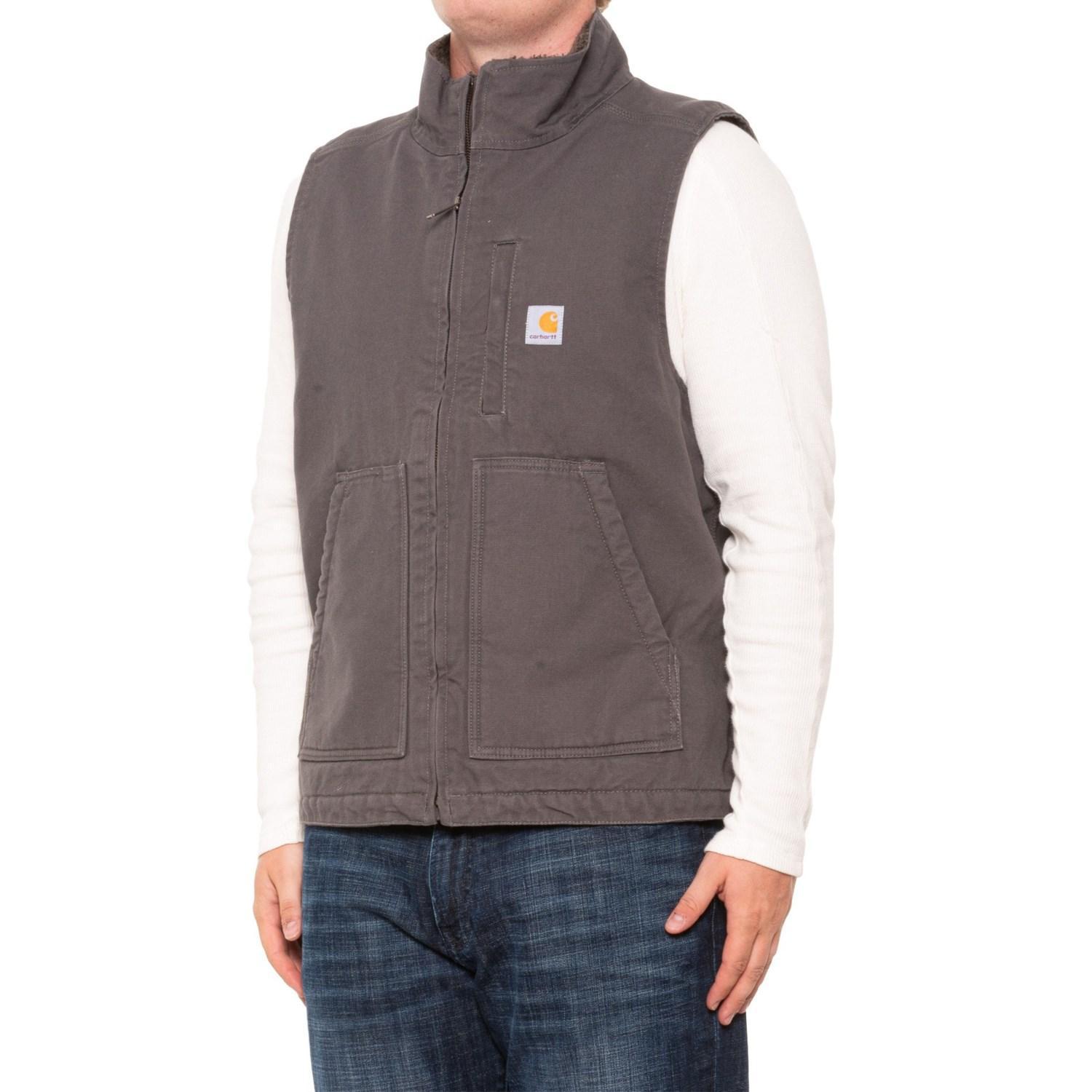 Carhartt 104277 Washed Duck Mock Neck Vest - Sherpa Lined, Loose Fit, Factory Seconds Product Image