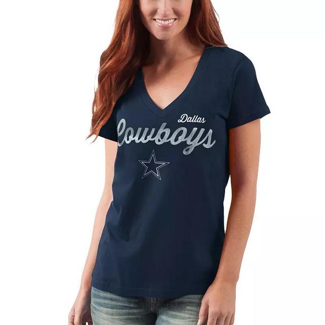 Womens G-III 4Her by Carl Banks Dallas Cowboys Post Season V-Neck T-Shirt Blue Product Image