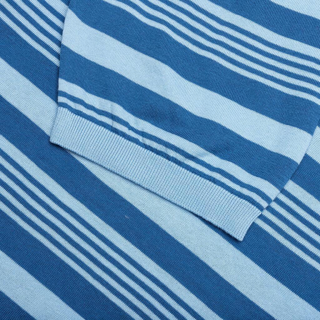 Mixed Striped Polo Shirt - Azure Male Product Image