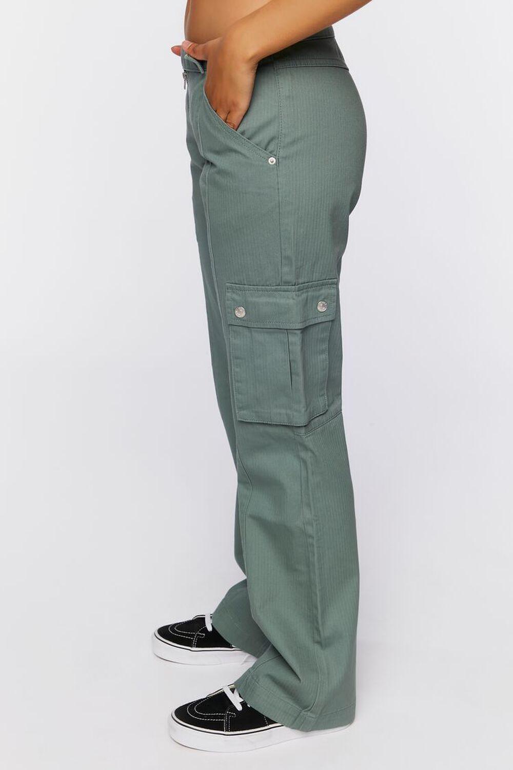 Twill Low-Waist Cargo Pants | Forever 21 Product Image