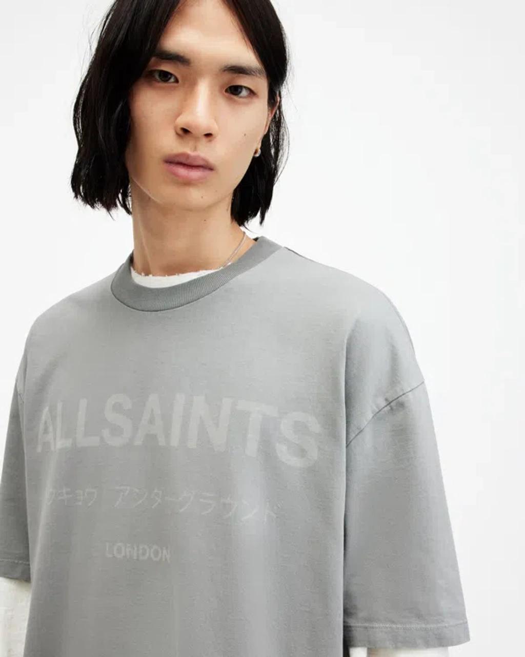 Laser Crew Neck Logo Oversized T-shirt In Skyline Grey Product Image