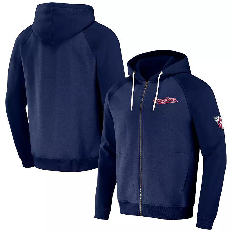 Mens Darius Rucker Collection by Fanatics Navy Cleveland Guardians Raglan Full-Zip Hoodie Grd Blue Product Image