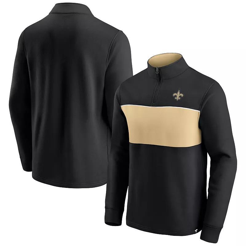 Mens Fanatics Branded /Gold New Orleans Saints Block Party Quarter-Zip Jacket Product Image