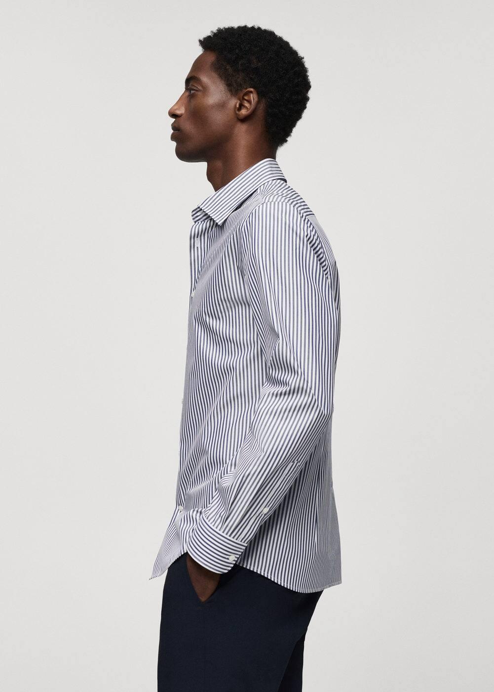 MANGO MAN - Coolmax® striped shirt blueMen Product Image