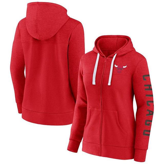 Womens Fanatics Branded Heather Chicago Bulls City Ties Full-Zip Hoodie Product Image