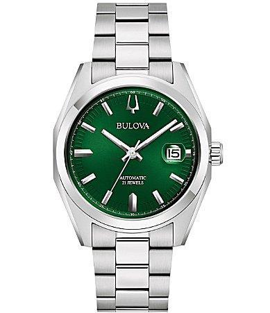 Bulova Mens Automatic Surveyor Stainless Steel Bracelet Watch 39mm Product Image