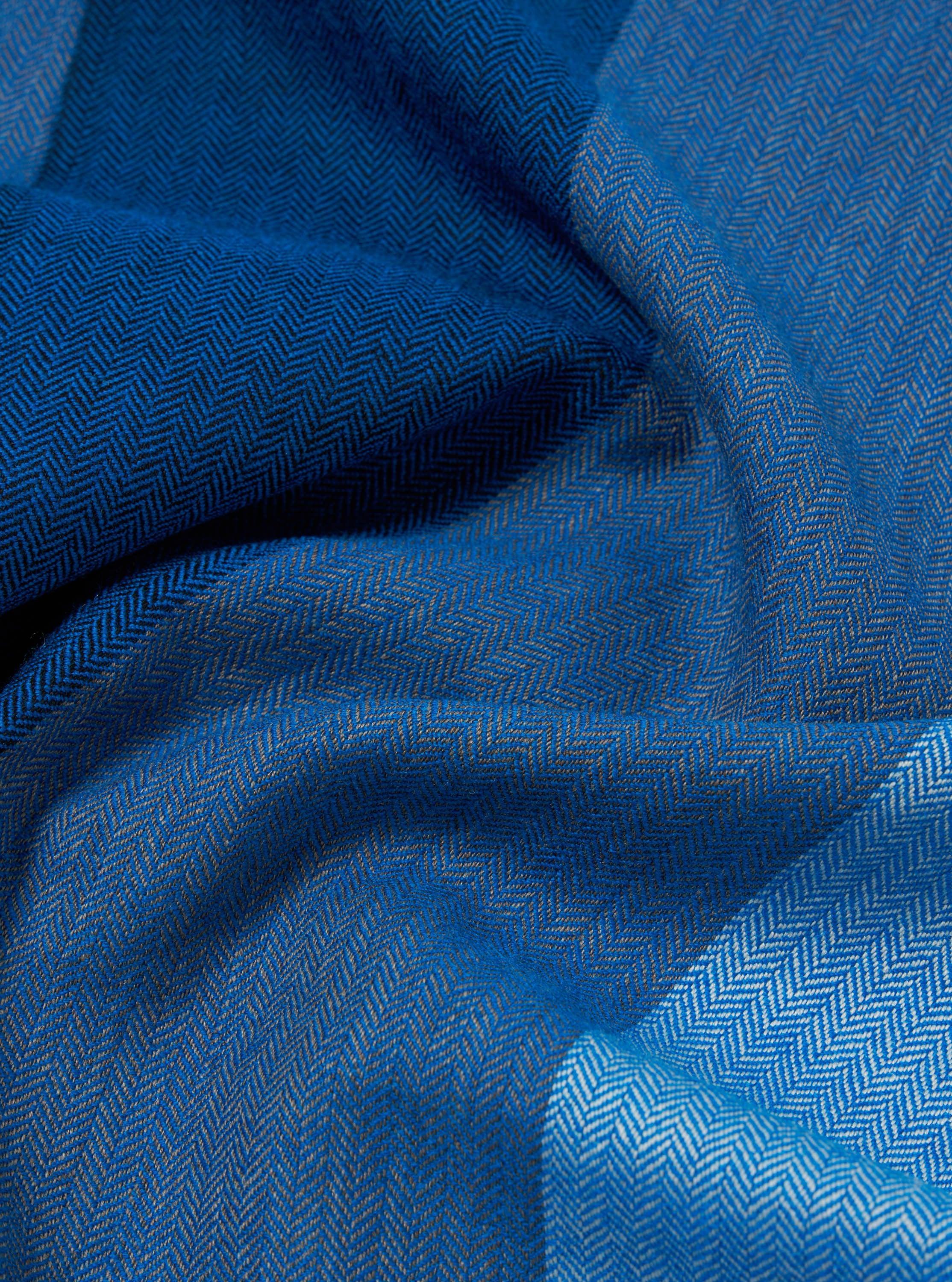 Universal Works Wool Scarf in Blue Merino Wool Product Image