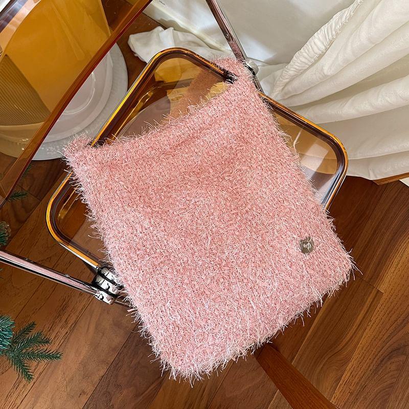 Plain Fluffy Crossbody Bag / Bucket Bag Product Image