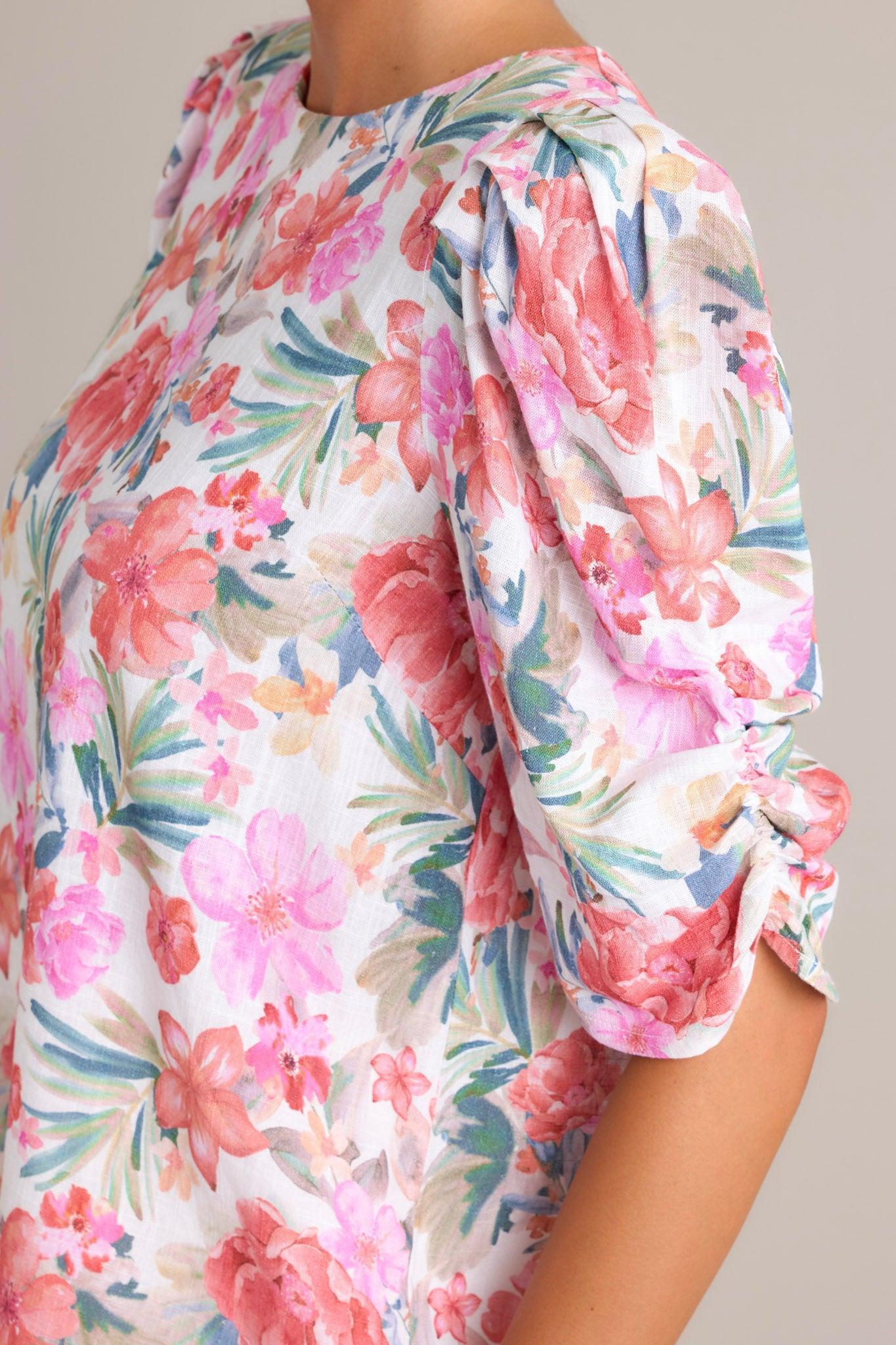 Paradise Bloom Ivory Multi Floral Top Product Image