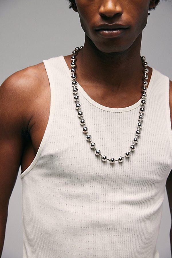 Stainless Steel Ball Bead Statement Necklace Mens at Urban Outfitters Product Image