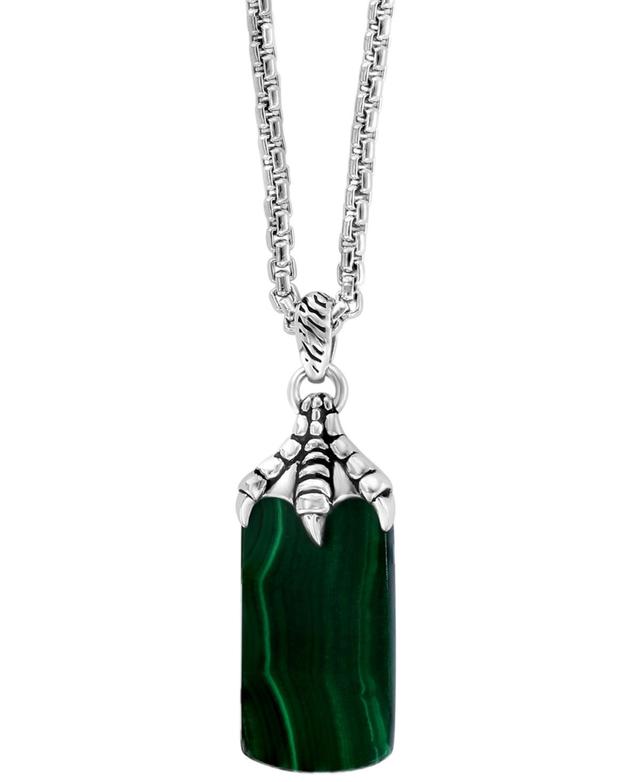 Effy Mens Malachite Talon Dog Tag 22 Pendant Necklace in Sterling Silver Product Image