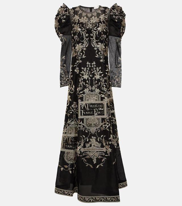 ZIMMERMANN Lyrical Embroidered Maxi Dress In Book Cover Black Product Image